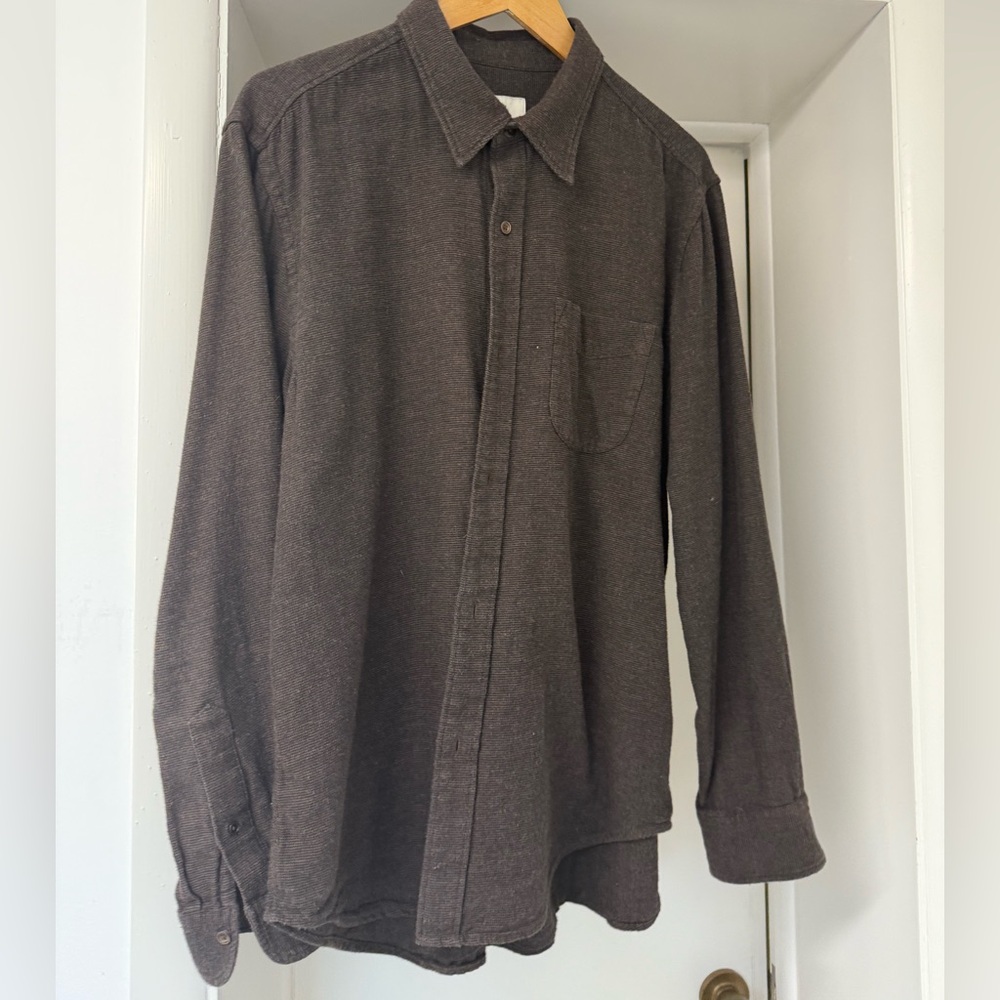 Buck Mason Brown flannel Button Down Shirt XL